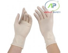 Găng tay Nitrile (trắng) nhám ngón Size L (3.6gr-24Cm)